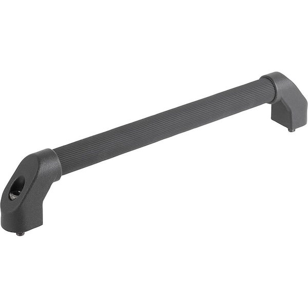 Tubular Handle A=500, L=530, H=55, 5, Form:B, Aluminum Blk Serrated Plastic
